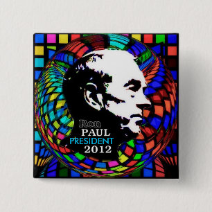 Ron Paul psychedelisches quadratisches Button 2012