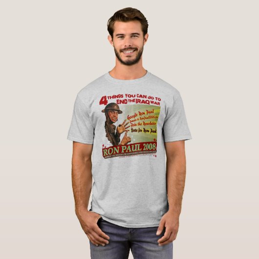 Ron Paul Retro Look Design T-Shirt (Vorne ganz)
