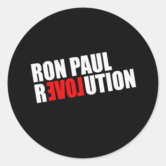 RON PAUL-REVOLUTION (weiß) Runder Aufkleber (Vorderseite)