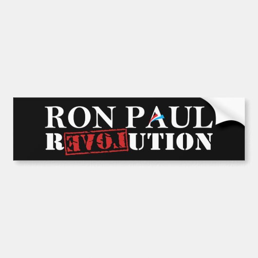 Ron Paul Revolutions-Schwarz-Autoaufkleber Autoaufkleber (Vorne)