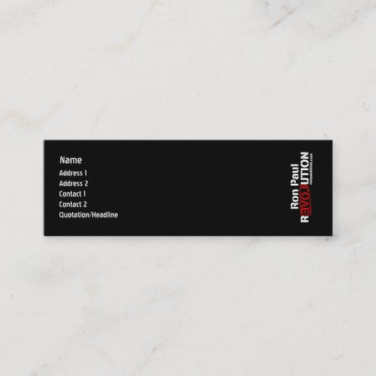 Ron Paul Revolutions-Visitenkarte Mini Visitenkarte (Vorderseite)