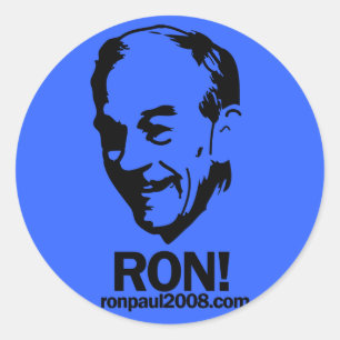 Ron Paul "Ron!" Runder Aufkleber-Satz Aufkleber
