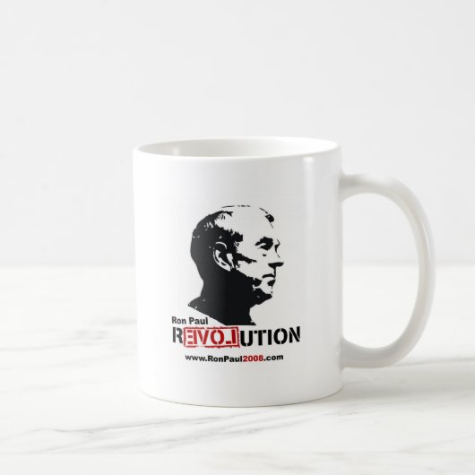 Ron Paul stellen Schablone - Revolution gegenüber Kaffeetasse (Rechts)