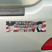 Ron Paul u. Dennis Kucinich FriedensParty 2012 Autoaufkleber (Auf Auto)