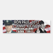 Ron Paul u. Dennis Kucinich FriedensParty 2012 Autoaufkleber (Vorne)