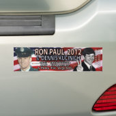 Ron Paul u. Dennis Kucinich für 2012 das Weiße Autoaufkleber (Auf Auto)