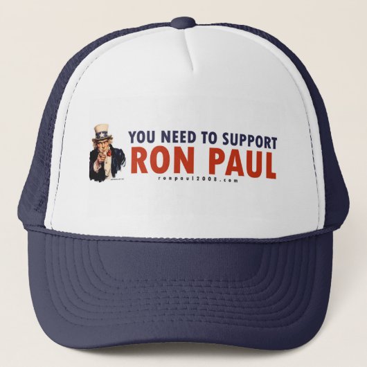Ron Paul-Uncle Sam Hut Truckerkappe (Vorderseite)