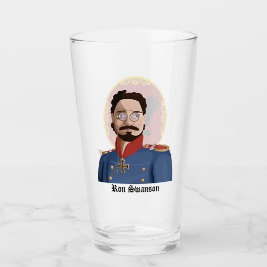 Ron Swanson Bier Glass Glas (Vorderseite)