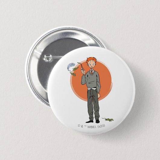 Ron Weasley Illustration "Eat Slugs" Button (Vorne & Hinten)