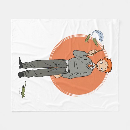 Ron Weasley Illustration "Eat Slugs" Fleecedecke (Vorderseite (Horizontal))