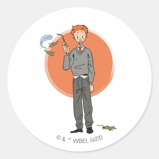 Ron Weasley Illustration "Eat Slugs" Runder Aufkleber (Vorderseite)