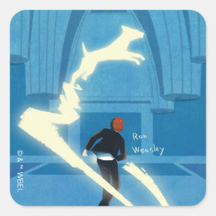 Ron Weasley Patronus Gemälde Quadratischer Aufkleber
