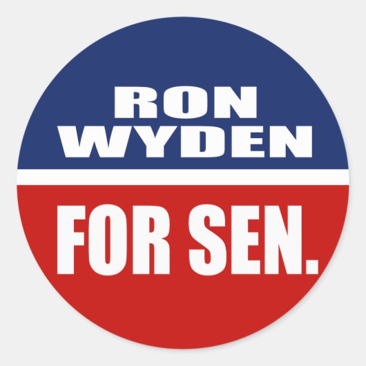 RON WYDEN FOR SENATE RUNDER AUFKLEBER (Vorderseite)