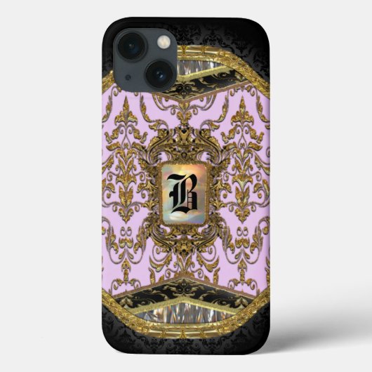 Rona Damasked Elegant Monogram Case-Mate iPhone Hülle (Rückseite)