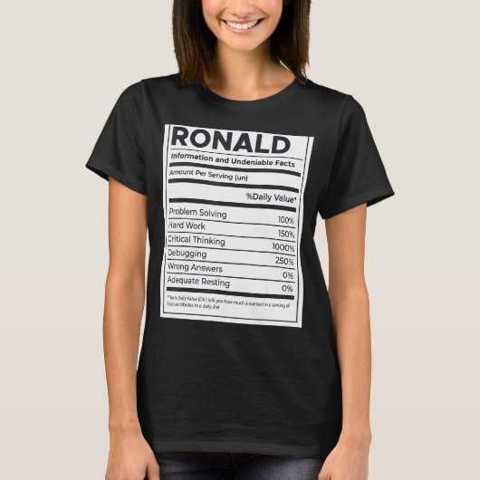 Ronald Nutrition Information Problem lösen T-Shirt (Vorderseite)