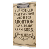 Ronald Reagan Abortion Quote Klemmbrett (Links)