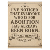 Ronald Reagan Abortion Quote Klemmbrett (Rückseite)