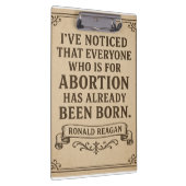 Ronald Reagan Abortion Quote Klemmbrett (Rechts)