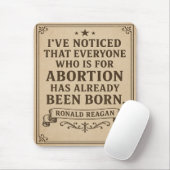 Ronald Reagan Abortion Quote Mousepad (Mit Mouse)