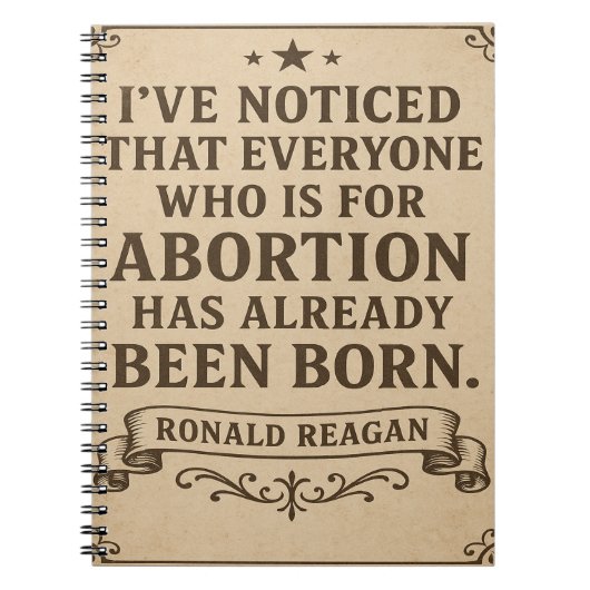 Ronald Reagan Abortion Quote Notizblock (Vorderseite)