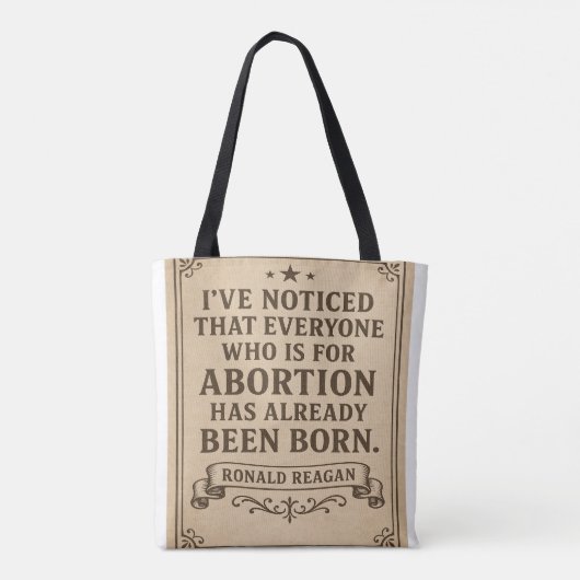 Ronald Reagan Abortion Quote Tasche (Rückseite)