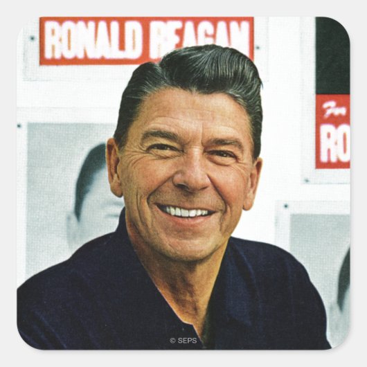 Ronald Reagan Quadratischer Aufkleber (Vorderseite)