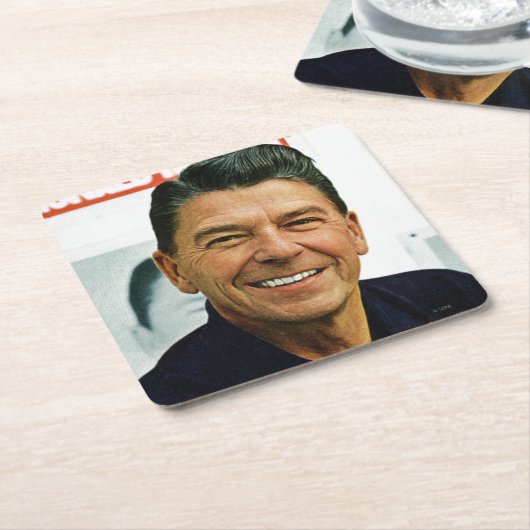 Ronald Reagan Rechteckiger Pappuntersetzer (angewinkelt)