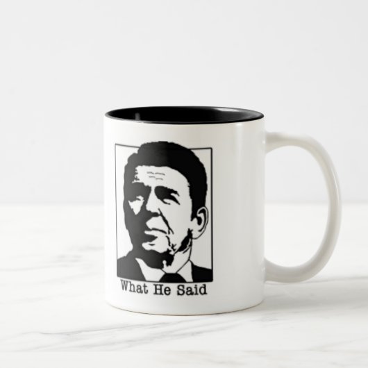 Ronald Regan - was er sagte Kaffee… - Besonders Zweifarbige Tasse (Rechts)