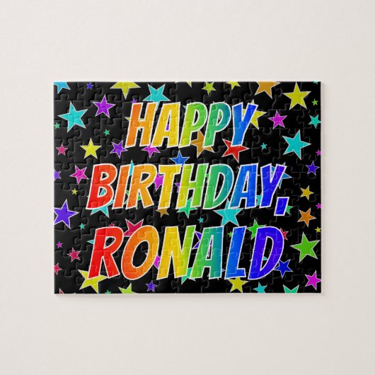 "RONALD" Vorname, Spaß "GLÜCKLICHER BIRTHTAG" Puzzle (Horizontal)