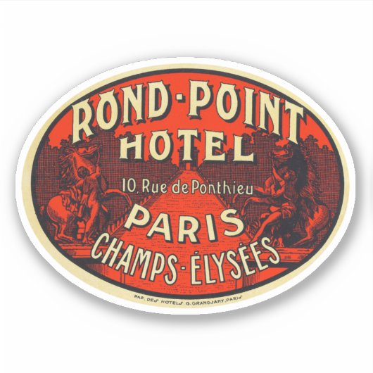 Rond Point Hotel Paris Chaps Elysees Aufkleber (Vorderseite)