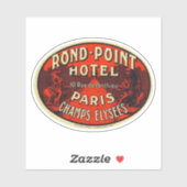 Rond Point Hotel Paris Chaps Elysees Aufkleber (Blatt)