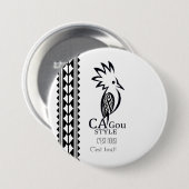 Rond, Très Grand : 7,6 cm Cagou Style Button (Vorne & Hinten)