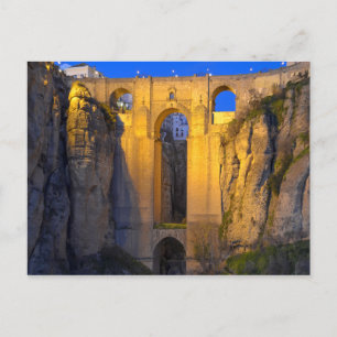 Ronda Bridge at Night Postcard Postkarte