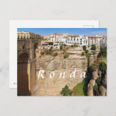 Ronda. Canyon. Brücke. Stadt. Postkarte (Vorne/Hinten)
