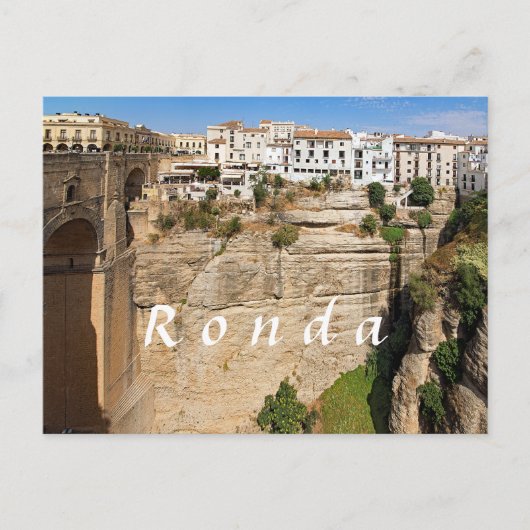 Ronda. Canyon. Brücke. Stadt. Postkarte (Vorderseite)