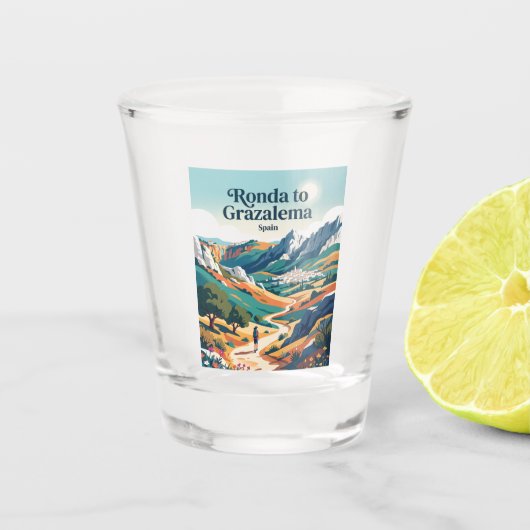 Ronda nach Grazalema Spanien Schnapsglas (Vorderseite)