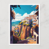 Ronda Spain Vintage Illustration Postkarte (Vorderseite)