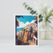 Ronda Spain Vintage Illustration Postkarte (Stehend Vorderseite)
