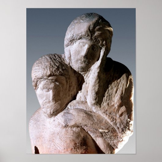 Rondanini Pieta, Detail der Köpfe Christi Poster (Vorne)