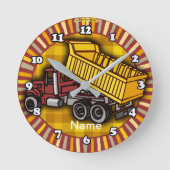Rondo Dump Truck clock Runde Wanduhr (Vorderseite)