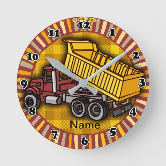 Rondo Dump Truck clock Runde Wanduhr (Vorderseite)