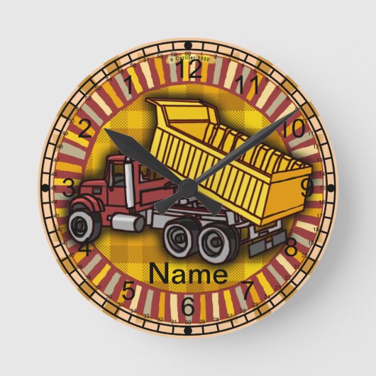 Rondo Dump Truck Runde Wanduhr (Vorderseite)