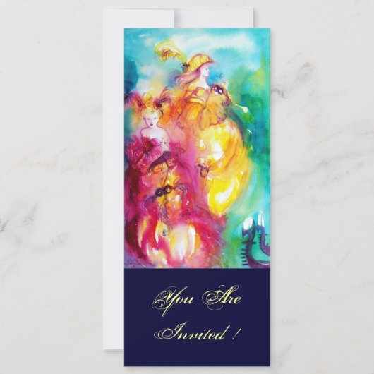 RONDO IN LAGOON, 16 . Geburtstag Masquerade Party Einladung (Vorderseite)