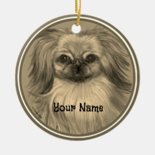 Rondo Pekingese Hundeschmuck Keramik Ornament
