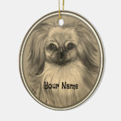 Rondo Pekingese Hundeschmuck Keramik Ornament (Links)