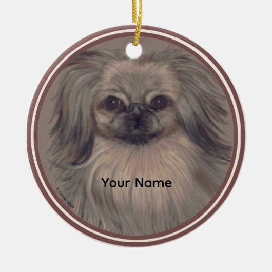 Rondo Pekingese Keramik Ornament (Vorne)