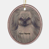 Rondo Pekingese Keramik Ornament (Links)