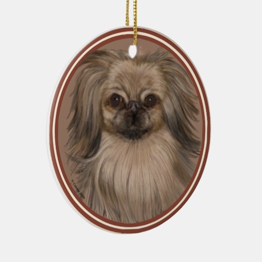 Rondo Pekingese Keramik Ornament (Rechts)