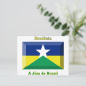 Rondônia Flag Gem Postkarte (Stehend Vorderseite)