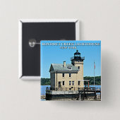 Rondout Creek Lighthouse, New York Button (Vorne & Hinten)